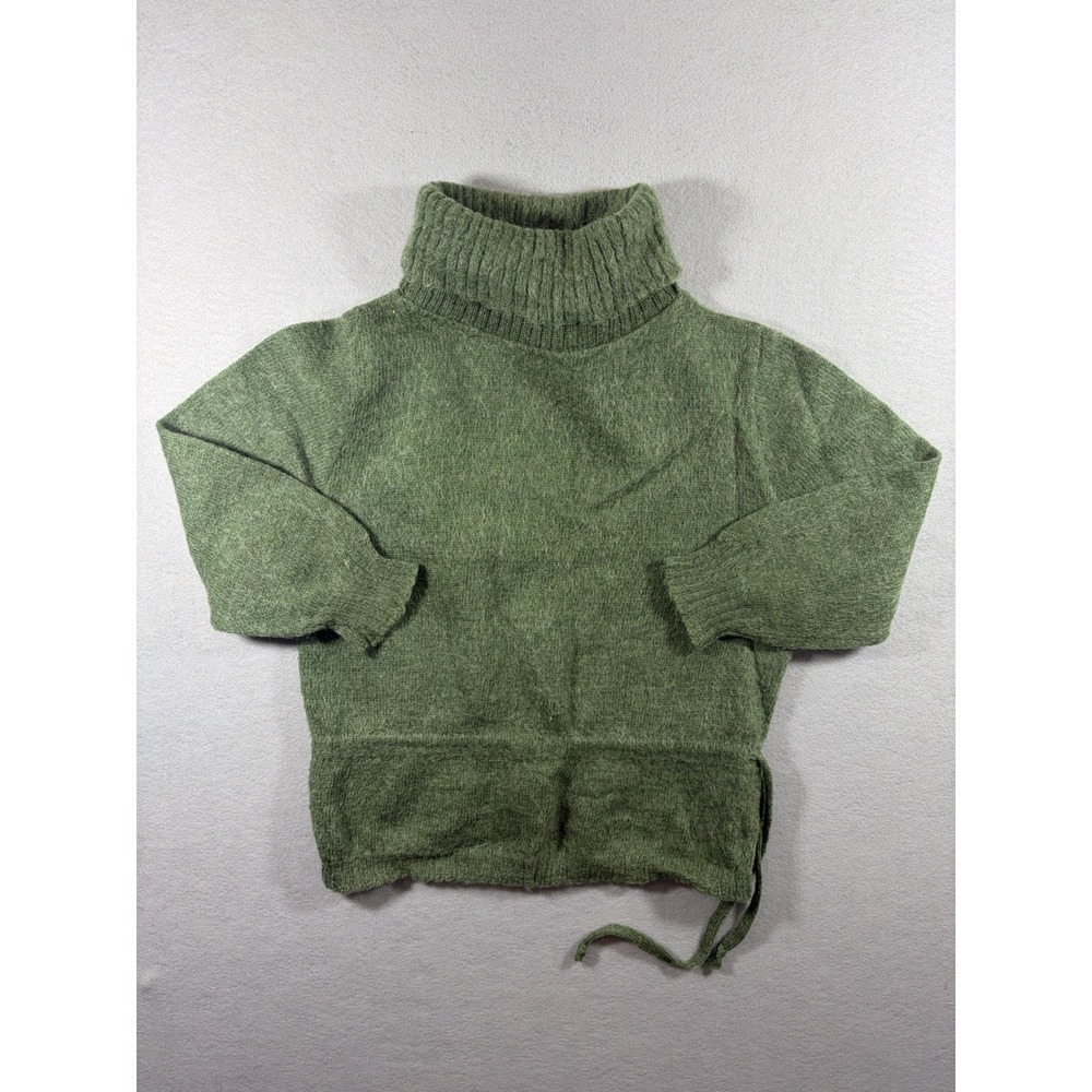 Vintage Medallion Women's Green Wool Kid Mohair Sweater Cottagecore Small